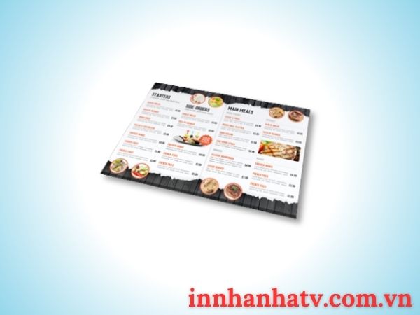 menu giấy nhựa